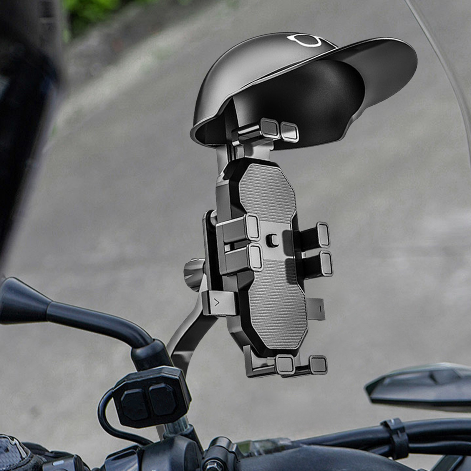 Up to 60% off Hoilday Clearance!RNLUGM Motorcycle Phone Holders With Small Helmet Rain Shield Bracket Octodontic Fixed Cell Phone Navigation Frame Motorcycle Phone Mount Motorcycle Accessories